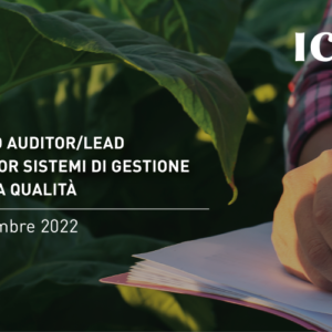 Corso Auditor/Lead Auditor di Sistemi di Gestione per la Qualità Settembre 2022