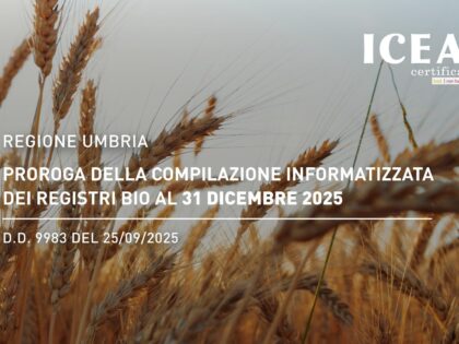 Regione Umbria: Proroga termine per la compilazione informatizzata dei registri BIO nel sistema GARI – D.D. n. 9983 del 25 settembre 2025